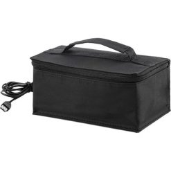 Elektryczna torba na lunch - (S)21 x (W)9 x (G)13 cm. Czarne torebki klasyczne damskie InnovaGoods, z materiału. W wyprzedaży za 64,95 zł.