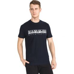 Napapijri Serber Koszulka Niebieski. Niebieskie podkoszulki męskie Napapijri, l, z haftami, z bawełny, z krótkim rękawem. Za 181,95 zł.