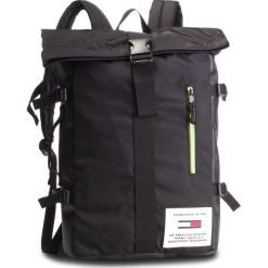 Plecak TOMMY JEANS - Tjm Cool Tech Roll Backpack AM0AM04321 002. Czarne torby męskie skórzane Tommy Jeans, bez wzorów, z jeansu. W wyprzedaży za 329,00 zł.