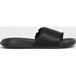 Puma - Klapki Popcat Silk. Czarne klapki damskie Puma, bez wzorów, z gumy, bez obcasa. W wyprzedaży za 99,90 zł.