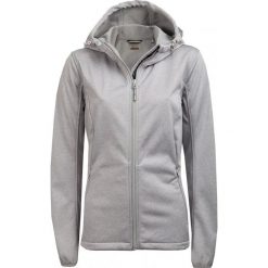 Softshell damski SFD600 - chłodny jasny szary melanż - Outhorn. Szare kurtki damskie Outhorn, bez wzorów, z materiału, bez kaptura. W wyprzedaży za 99,99 zł.