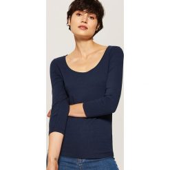 Bluzka basic - Granatowy. Niebieskie bluzki damskie House, s, bez wzorów, bez kołnierzyka, bez rękawów. Za 39,99 zł.