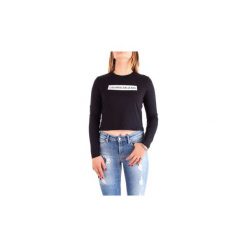 Koszulki polo z długim rękawem Calvin Klein Jeans J20J208880. Czarne koszulki damskie marki Calvin Klein Jeans, xl, bez wzorów, z jeansu, polo, z długim rękawem. Za 147,94 zł.
