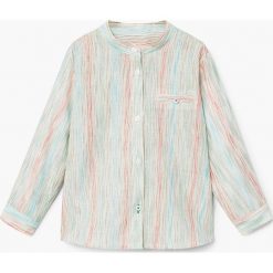 Mango Kids - Koszula dziecięca Madri 80-104 cm. Szare koszule męskie marki Mango Kids, z bawełny, z długim rękawem. Za 59,90 zł.