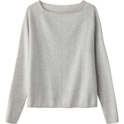 Kardigany damskie: Sweter z dekoltem w łódkę, z cienkiej dzianiny