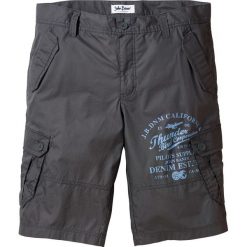 Bermudy Regular Fit bonprix szaro-niebieski. Szare spodenki i szorty męskie bonprix, m, z nadrukiem. Za 99,99 zł.