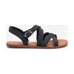 TOMS Sicily Sandały Czarny. Czarne sandały damskie Toms, w paski, z materiału, bez obcasa, z paskami. Za 300,95 zł.