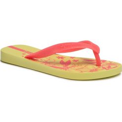 Japonki IPANEMA - Class. Happy Fem 25279 Yellow/Pink Neon 24148. Różowe klapki damskie Ipanema, bez wzorów, z tworzywa sztucznego, bez obcasa. Za 49,99 zł.