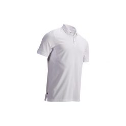 Koszulka polo do golfa męska. Białe koszulki męskie INESIS, xl, bez wzorów, z elastanu, bez rękawów. Za 79,99 zł.
