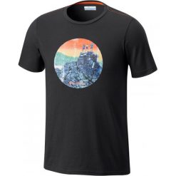 T-SHIRT HORIZON VIEW CARBON. Czarne t-shirty męskie Columbia, m, z aplikacjami, z bawełny, klasyczne, z klasycznym kołnierzykiem. Za 109,99 zł.
