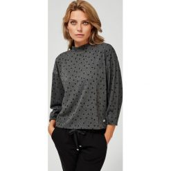 Bluza w groszki. Szare bluzy damskie Moodo, xs, w grochy, z elastanu, bez rękawów, bez kaptura. Za 79,99 zł.