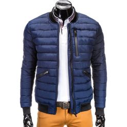 KURTKA MĘSKA PRZEJŚCIOWA PIKOWANA BOMBERKA C321 - GRANATOWA. Niebieskie bez kategorii marki Ombre Clothing, m, z nylonu. Za 99,00 zł.
