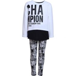 Spodnie dresowe dziewczęce: Champion CREWNECK SUIT Dres white