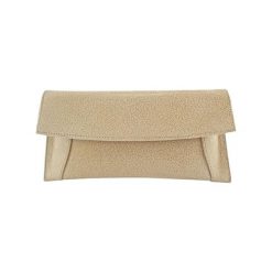 Kopertówki damskie: Skórzana kopertówka w kolorze beżowym – (S)30 x (W)16 x (G)5 cm