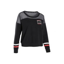Bluza do tańca miejskiego damska. Czarne bluzy damskie DOMYOS, bez wzorów, z elastanu, bez rękawów, bez kaptura. Za 79,99 zł.