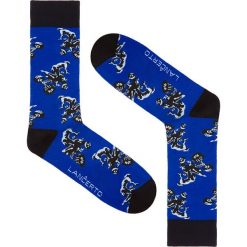 Skarpety Niebieskie w Quady. Niebieskie skarpetki męskie LANCERTO, bez wzorów, z elastanu. Za 29,90 zł.