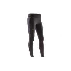 Ciepłe legginsy do biegania RUN WARM+ damskie. Czarne legginsy marki KALENJI, xl, z elastanu, do biegania. Za 89,99 zł.