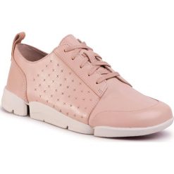 Sneakersy CLARKS - TriAmella Edge 261504014 Blush Leather. Brązowe półbuty damskie Clarks, bez wzorów, ze skóry, bez obcasa, na płaskiej podeszwie, bez zapięcia. Za 429,00 zł.