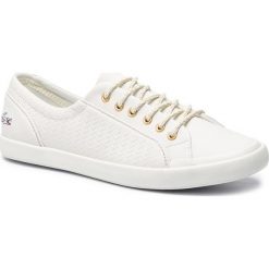 Tenisówki LACOSTE - Lancelle Sneaker 1191 Cfa 7-37CFA003018C Off Wht/Off Wht. Białe półbuty damskie skórzane Lacoste, na co dzień, bez wzorów, bez obcasa, na płaskiej podeszwie, bez zapięcia. Za 429,99 zł.