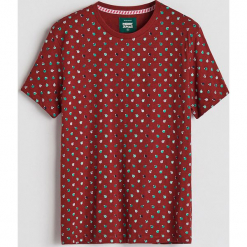 T-shirt ze świątecznym nadrukiem - Bordowy. Czerwone t-shirty męskie z nadrukiem marki Reserved, l. Za 29,99 zł.