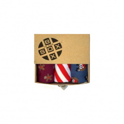 Box Świąteczny (2)- Skarpetki. Brązowe skarpetki męskie Sox in the box, z bawełny. Za 80,00 zł.
