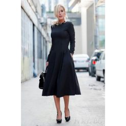 Sukienka JASMINA BLACK. Czarne sukienki damskie Sukienka JASMINA BLACK, s, bez wzorów, bez kołnierzyka, bez rękawów. W wyprzedaży za 99,00 zł.