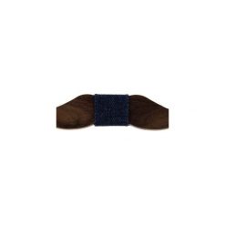Mucha męska wąs drewniana EM Men's Accessories. Brązowe muchy męskie Em men's accessories, z materiału, wizytowe. Za 129,99 zł.
