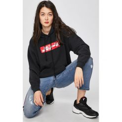 Levi's - Bluza. Czarne bluzy damskie z kieszeniami marki Levi's®, s, z nadrukiem, z bawełny, z kapturem. Za 279,90 zł.
