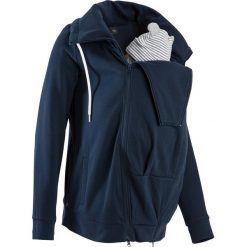 Bluza rozpinana ciążowa z wstawką niemowlęcą na nosidełko bonprix ciemnoniebieski. Niebieskie bluzy ciążowe bonprix. Za 139,99 zł.