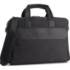 Torebka LANETTI - RM0899 Black. Czarne torby męskie skórzane Lanetti, bez wzorów, ze skóry ekologicznej. Za 139,99 zł.