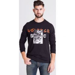 LONGSLEEVE JUST-LS DIESEL. Czarne bluzy męskie Diesel, s, z nadrukiem, z bawełny, z okrągłym kołnierzem, bez rękawów, bez kaptura. Za 279,50 zł.