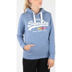 SuperDry Bluza Niebieski. Niebieskie bluzy damskie Superdry, s, z haftami, z bawełny, bez rękawów, bez kaptura. Za 352,95 zł.