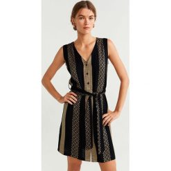 Mango - Sukienka Fallon-H. Czarne sukienki damskie Mango, na co dzień, s, bez wzorów, z wiskozy, casualowe, bez kołnierzyka, bez rękawów, mini, proste. Za 139,90 zł.