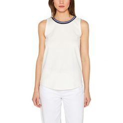 Top w kolorze białym. Białe bluzki damskie Esprit Woman, xl, bez wzorów, z bawełny, z okrągłym kołnierzem. W wyprzedaży za 42,95 zł.