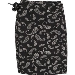 Spódnica - pas na biodra w deseń paisley bonprix czarno-biały z nadrukiem. Czarne spódniczki damskie bonprix, z nadrukiem. Za 34,99 zł.