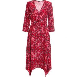Sukienka z dłuższymi bokami bonprix ciemnoczerwony "paisley". Czerwone sukienki damskie bonprix, bez wzorów, bez kołnierzyka, bez rękawów. Za 64,99 zł.