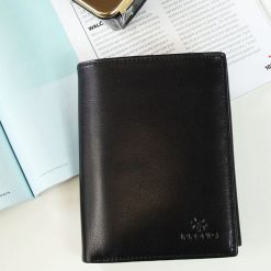 Portfel skórzany męski KRENIG Classic 12029 czarny w pudełku - czarny. Czarne portfele męskie Krenig, bez wzorów, ze skóry. Za 149,99 zł.