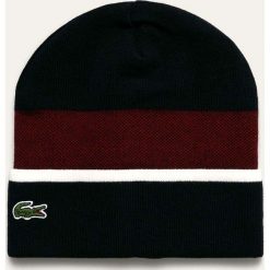 Lacoste - Czapka. Niebieskie czapki męskie Lacoste, bez wzorów, z bawełny. W wyprzedaży za 159,90 zł.