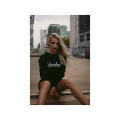 Bluza Wannabe. Czarne bluzy damskie marki Harp Team, s, z nadrukiem, z bawełny, z długim rękawem, długie, bez kaptura. Za 139,00 zł.