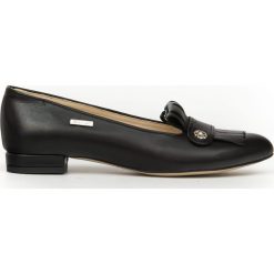 Balerinki z frędzlami - skóra naturalna - model 046 - kolor czarny. Czarne baleriny damskie Zapato, bez wzorów, z jeansu, klasyczne, bez obcasa, na obcasie. Za 299,00 zł.