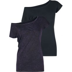 RED by EMP Mary Koszulka damska czarny/jasnofioletowy. Czarne bluzki damskie marki RED by EMP, xl, z dekoltem w łódkę. Za 121,90 zł.