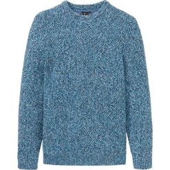 Sweter melanżowy bonprix niebieski melanż. Niebieskie swetry męskie bonprix, s, bez wzorów, z okrągłym kołnierzem, bez kaptura. Za 99,99 zł.