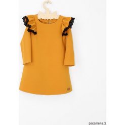 Sukienka Motyl z koronka. Czerwone sukienki dziewczęce z falbanami Pakamera, z haftami, z koronki, z długim rękawem, długie. Za 129,00 zł.