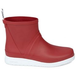 Kalosze w kolorze bordowym. Czerwone kalosze damskie marki Tretorn, z materiału. W wyprzedaży za 209,95 zł.