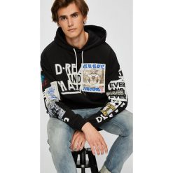 Diesel - Bluza. Szare bejsbolówki męskie Diesel, l, z aplikacjami, z bawełny, z kapturem. Za 899,90 zł.
