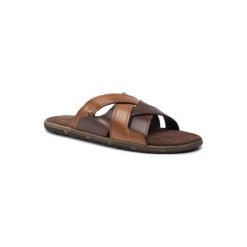LASOCKI FOR MEN MB-18011-01. Pomarańczowe kapcie męskie Lasocki For Men, ze skóry. Za 99,99 zł.