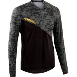 Koszulka długi rękaw na rower MTB All Mountain. Czarne koszulki męskie ROCKRIDER, xl, bez wzorów, z elastanu, rowerowe. Za 69,99 zł.