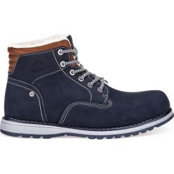 BUTY MĘSKIE ZIMOWE TRAPERY T248 - GRANATOWE. Niebieskie buty trekkingowe męskie marki Inny, na zimę, z materiału. Za 119,00 zł.