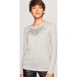 T-shirty damskie: Koszulka z dżetami - Jasny szar
