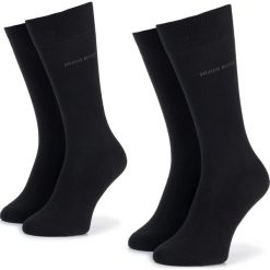 Zestaw 2 par wysokich skarpet unisex BOSS - 2P Rs Uni Cc 50388437 001. Czarne skarpetki męskie Boss, bez wzorów, z elastanu. Za 65,00 zł.